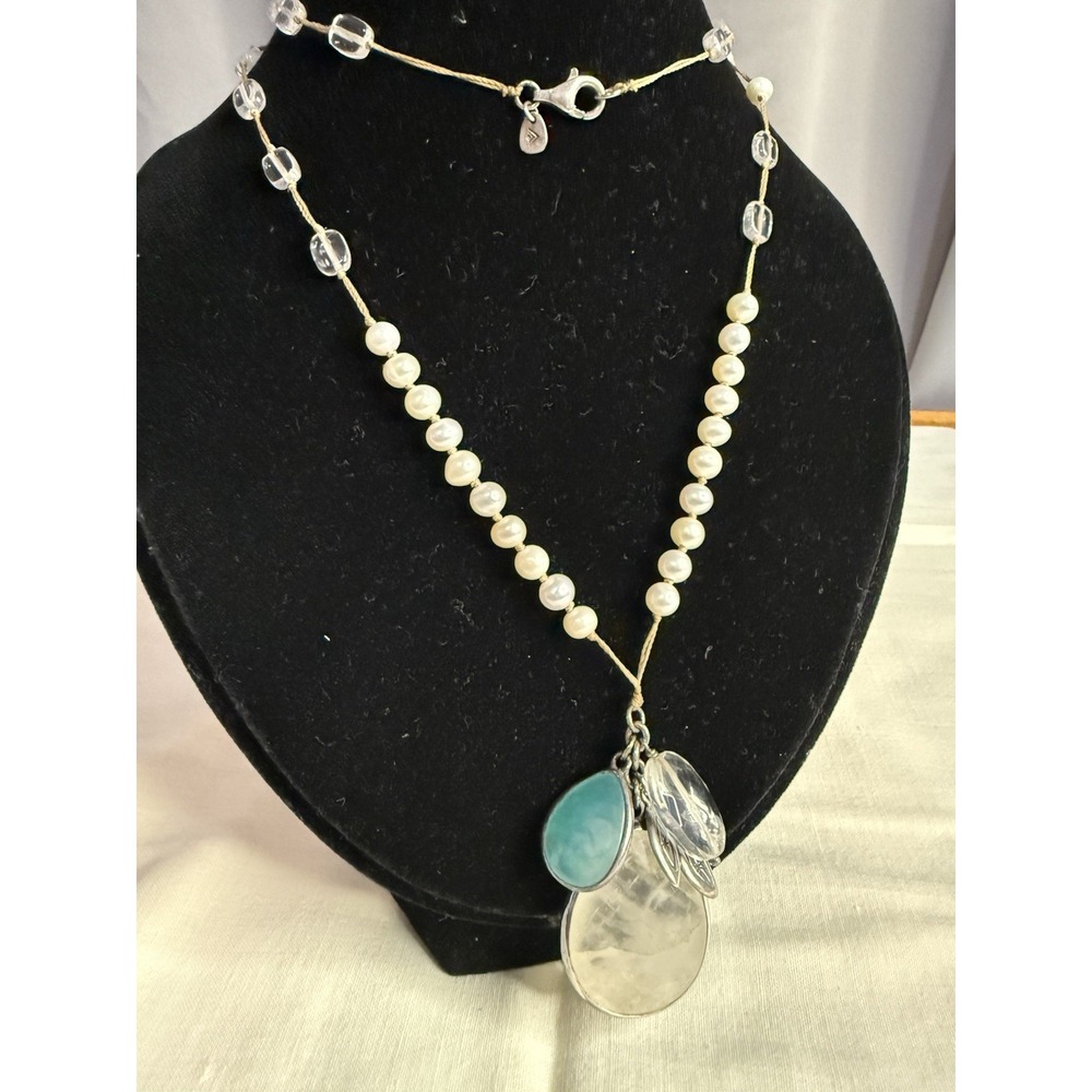 SILPADA Sterling Silver Pearl Quartzite Rock Crystal OH SO PRETTY Necklace 925